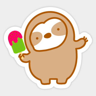 Cute Watermelon Popsicle Sloth Sticker
